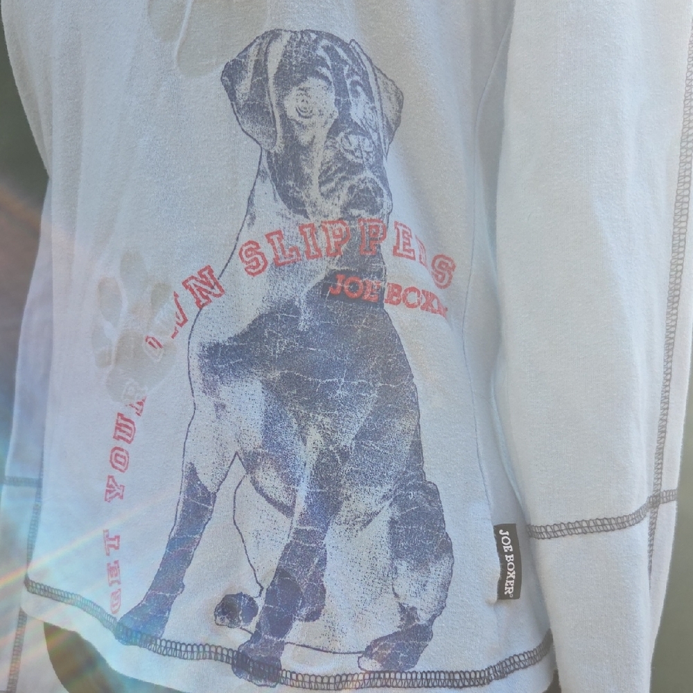 Joe Boxer V Neck Long Sleeve Top With Boxer Dog
